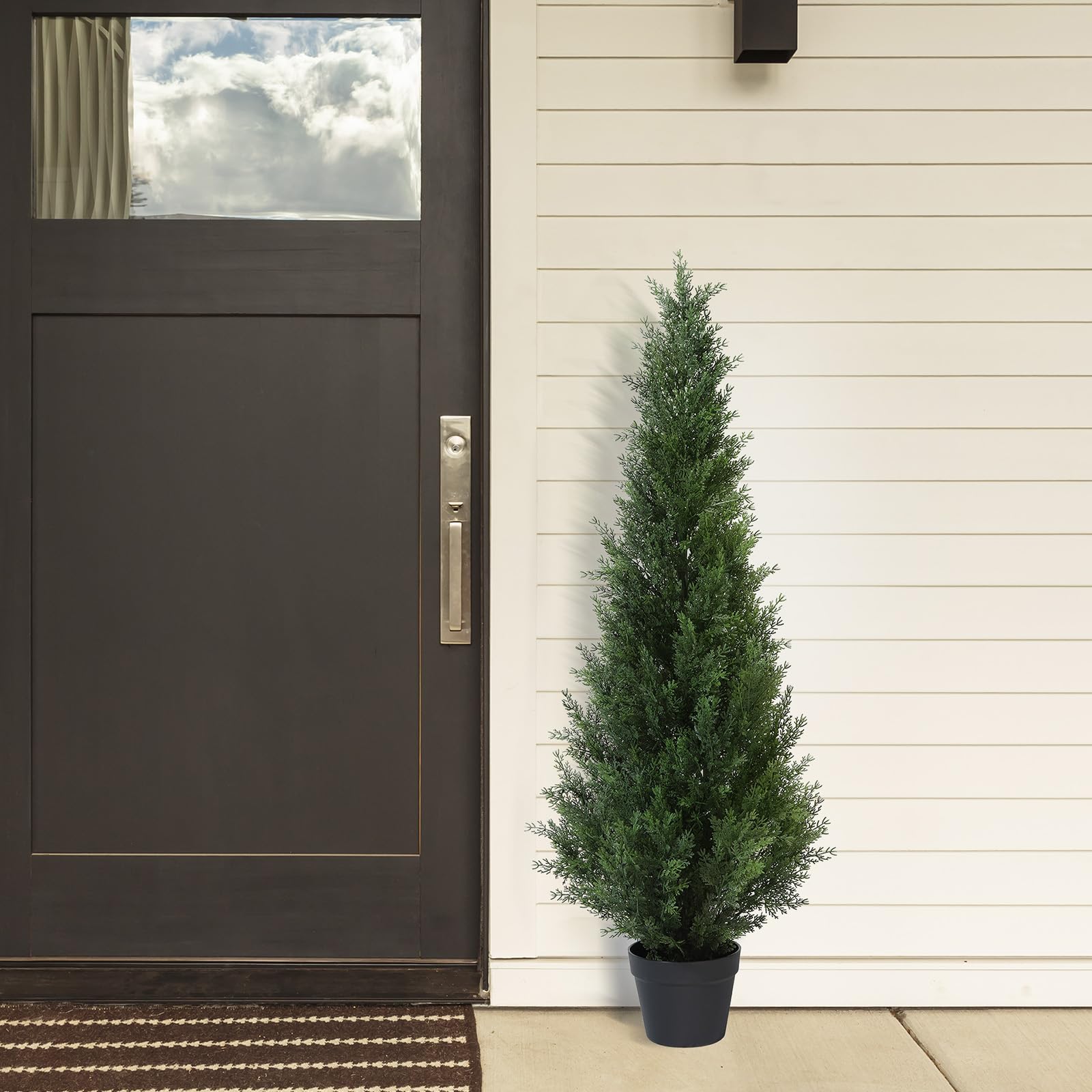 CROSOFMI 125cm Artificial Cedar Tree - Large Faux Outdoor Plants (2 Pack)
