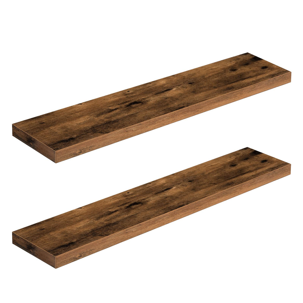 HOOBRO Floating Shelves Set of 2 – 100cm Rustic Brown Wooden Wall Racks