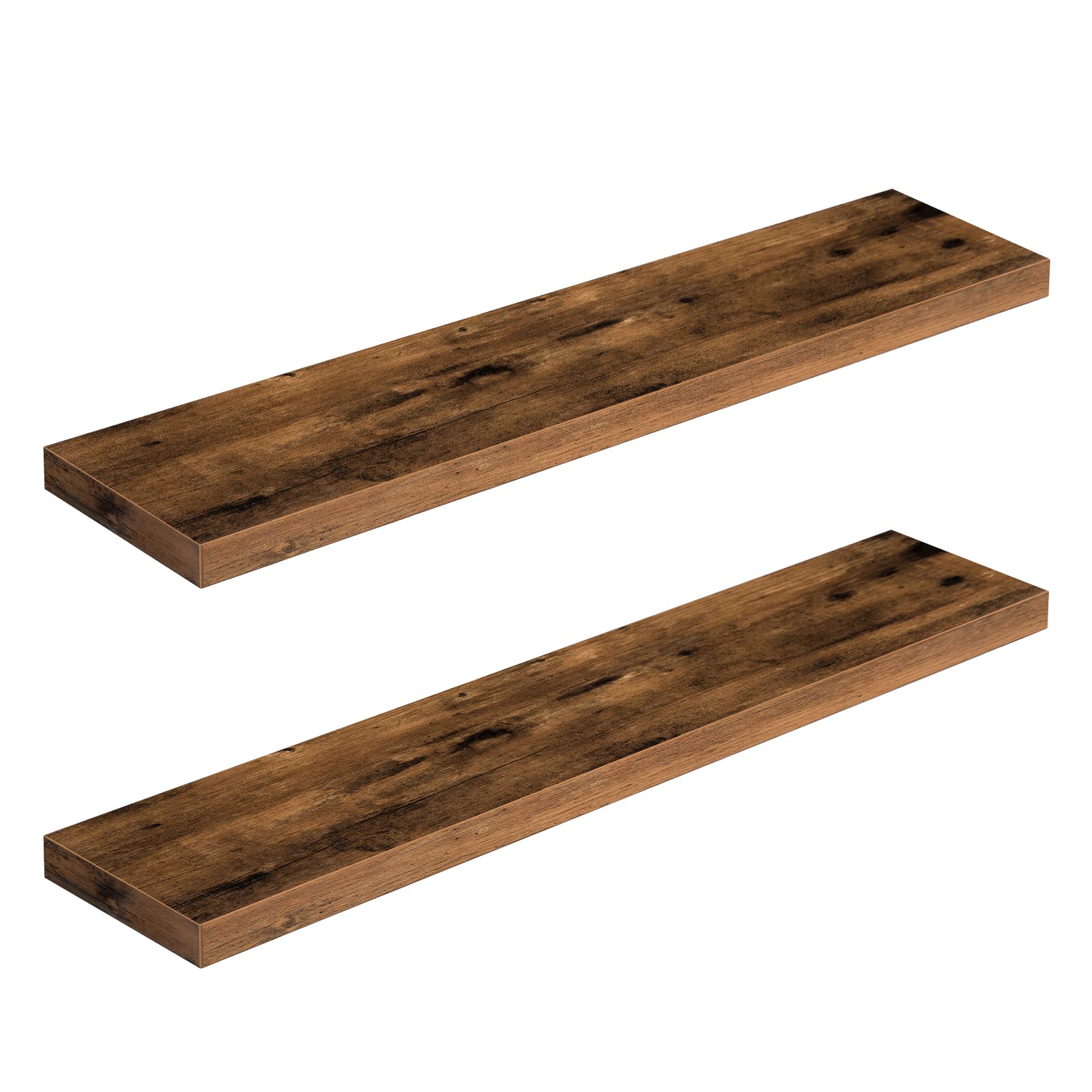 HOOBRO Floating Shelves Set of 2 – 100cm Rustic Brown Wooden Wall Racks