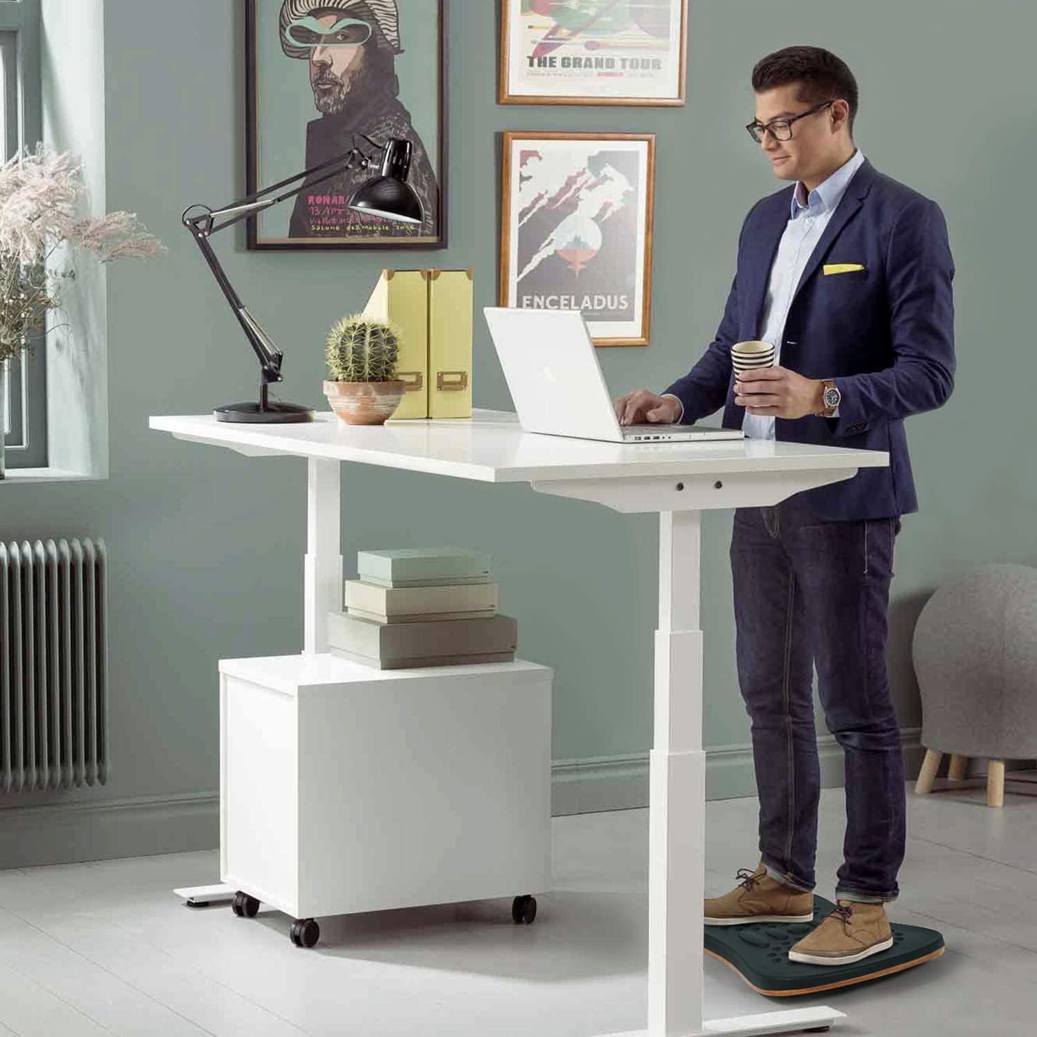 Yes4All Wobble Balance Board with Foam Pad for Standing Desk – Grey
