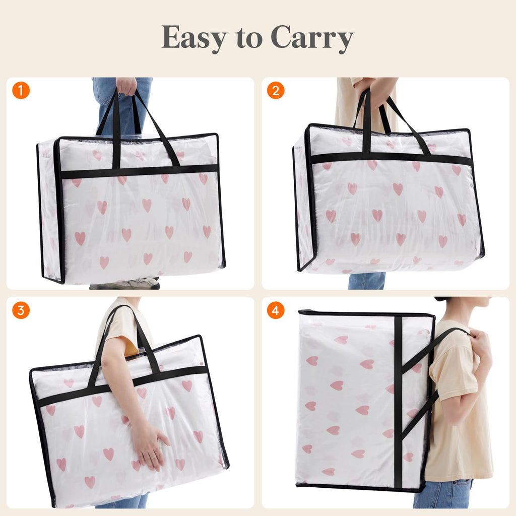 Lifewit 4 Pack Clear Storage Bags, 75L Plastic Clothes Storage Bags - image 5