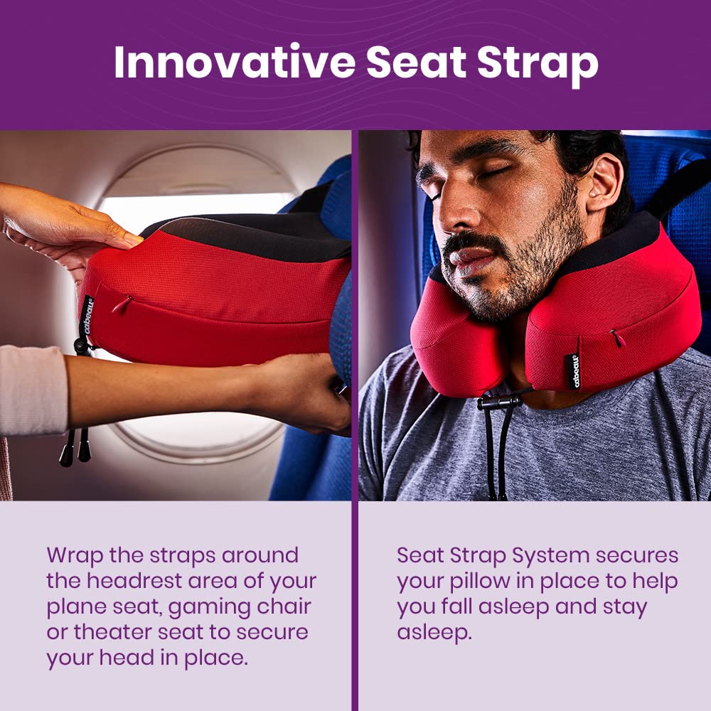 Cabeau Evolution S3 Travel Pillow – Memory Foam Neck Support with Straps