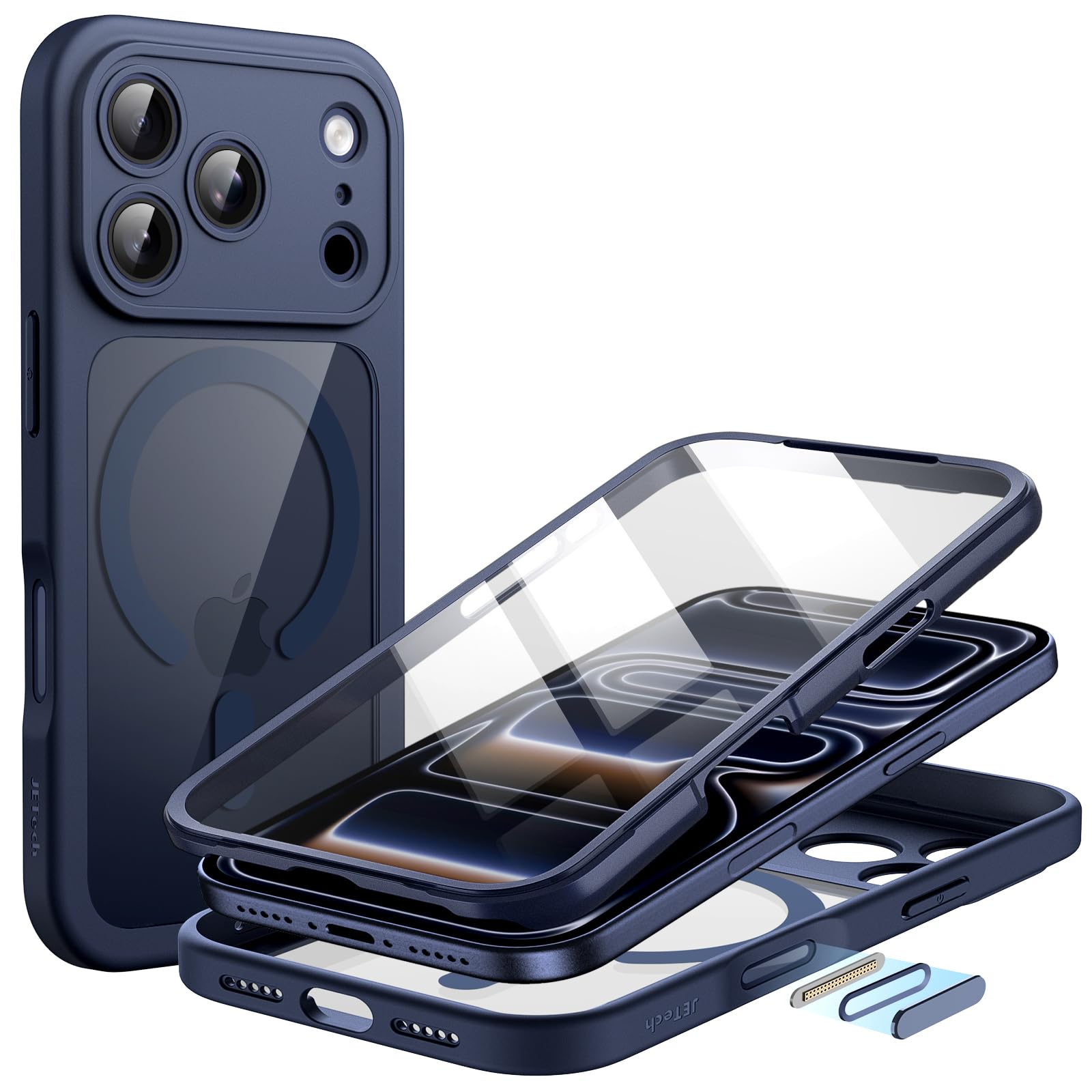 JETech iPhone 17 Pro MagSafe Case with Screen Protector - Orange
