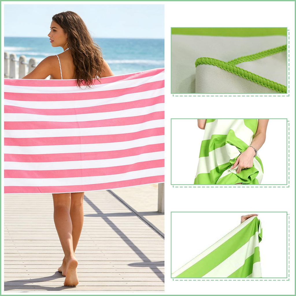 Large Microfibre Beach Towel for Adults with Bag 160x90cm,Grey Quick Dry Beach Towel with Double Sided,Lightweight Beach Microfiber Towels for Travel - image 4