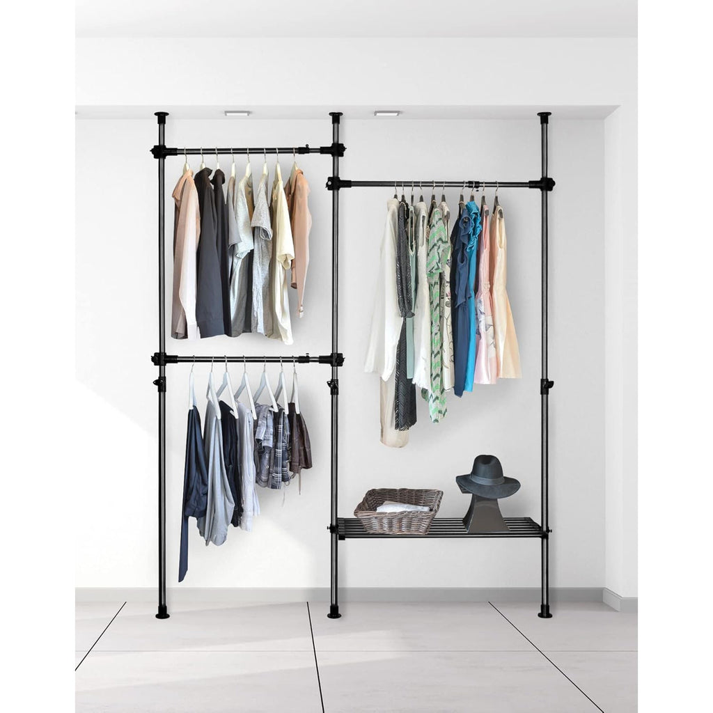QWORK Heavy Duty Adjustable Metal Plant Stand | Iron Display Rack