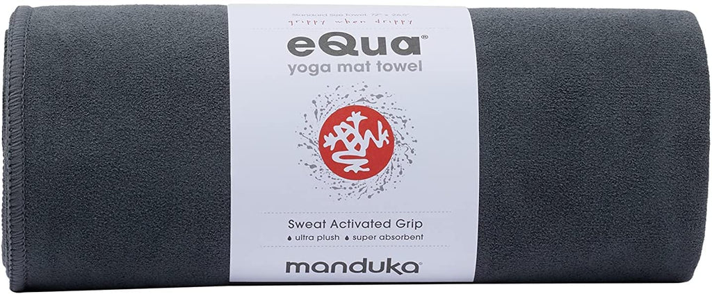 Manduka Equa Yoga Towel Mat – Microfiber Non-Slip Mat in Thunder