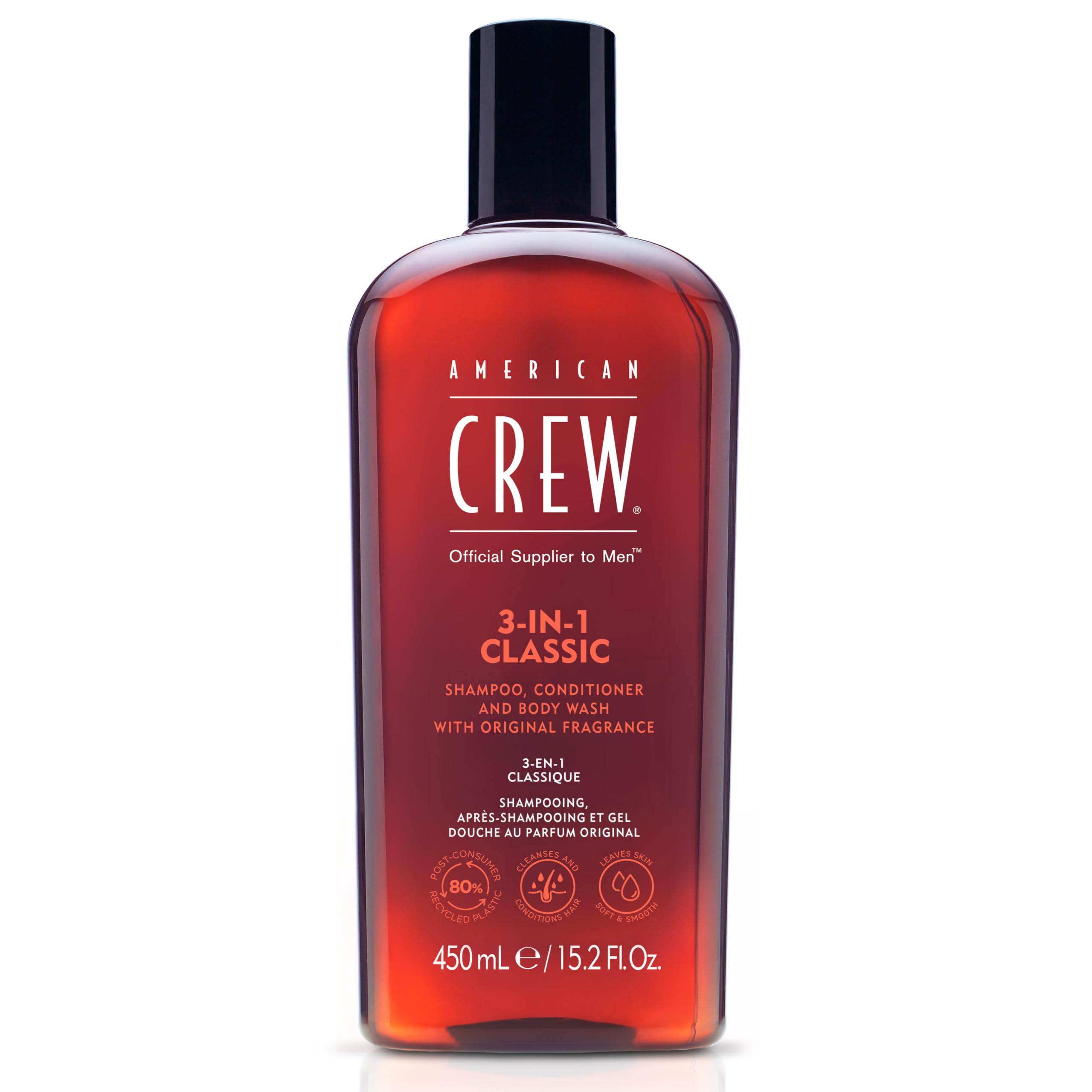 American Crew 3-In-1 Shampoo, Conditioner & Body Wash - 450ml