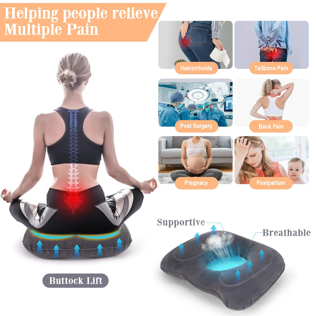 AirSwim Inflatable Hemorrhoid Pillow, Inflatable Donut Cushion for Sitting - image 5