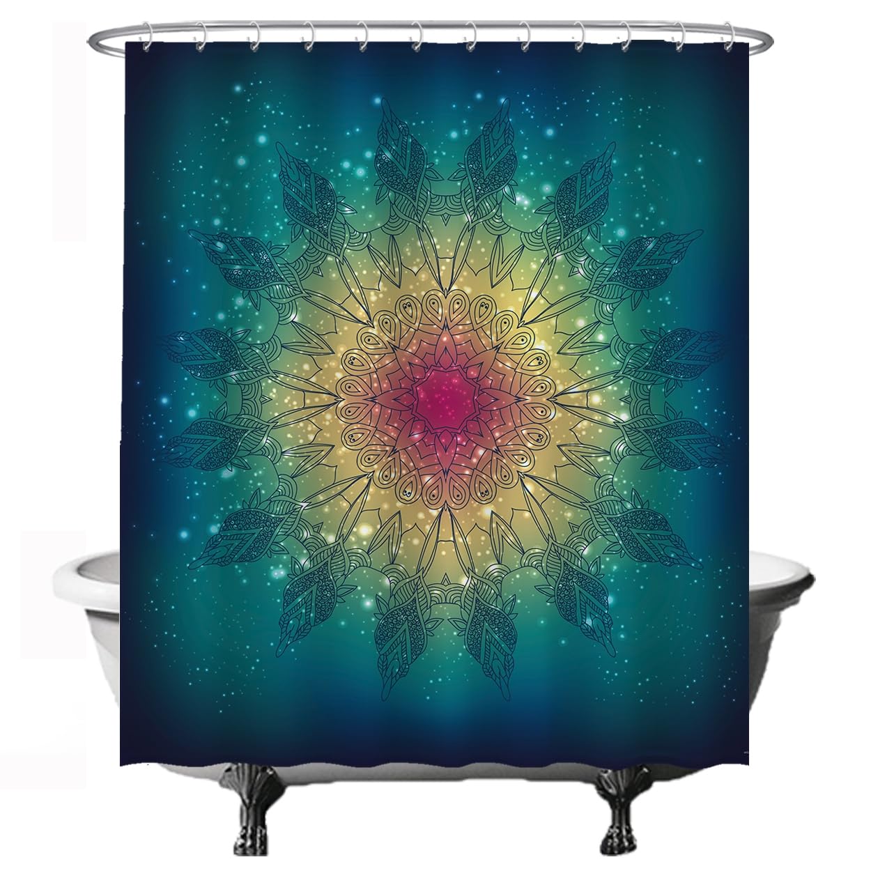 Ulticool Mandala Bohemian Shower Curtain – Waterproof Polyester – 180x200cm