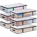 Lifewit 6-Pack Under Bed Storage Bags – 60L Clear Plastic Clothes Organizer