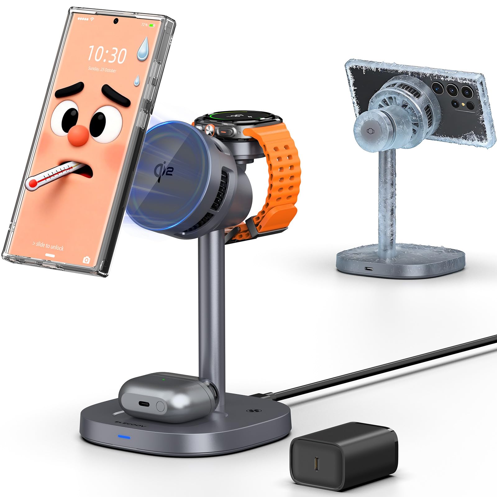 Qi2 Magnetic Wireless Charging Station for Samsung Galaxy