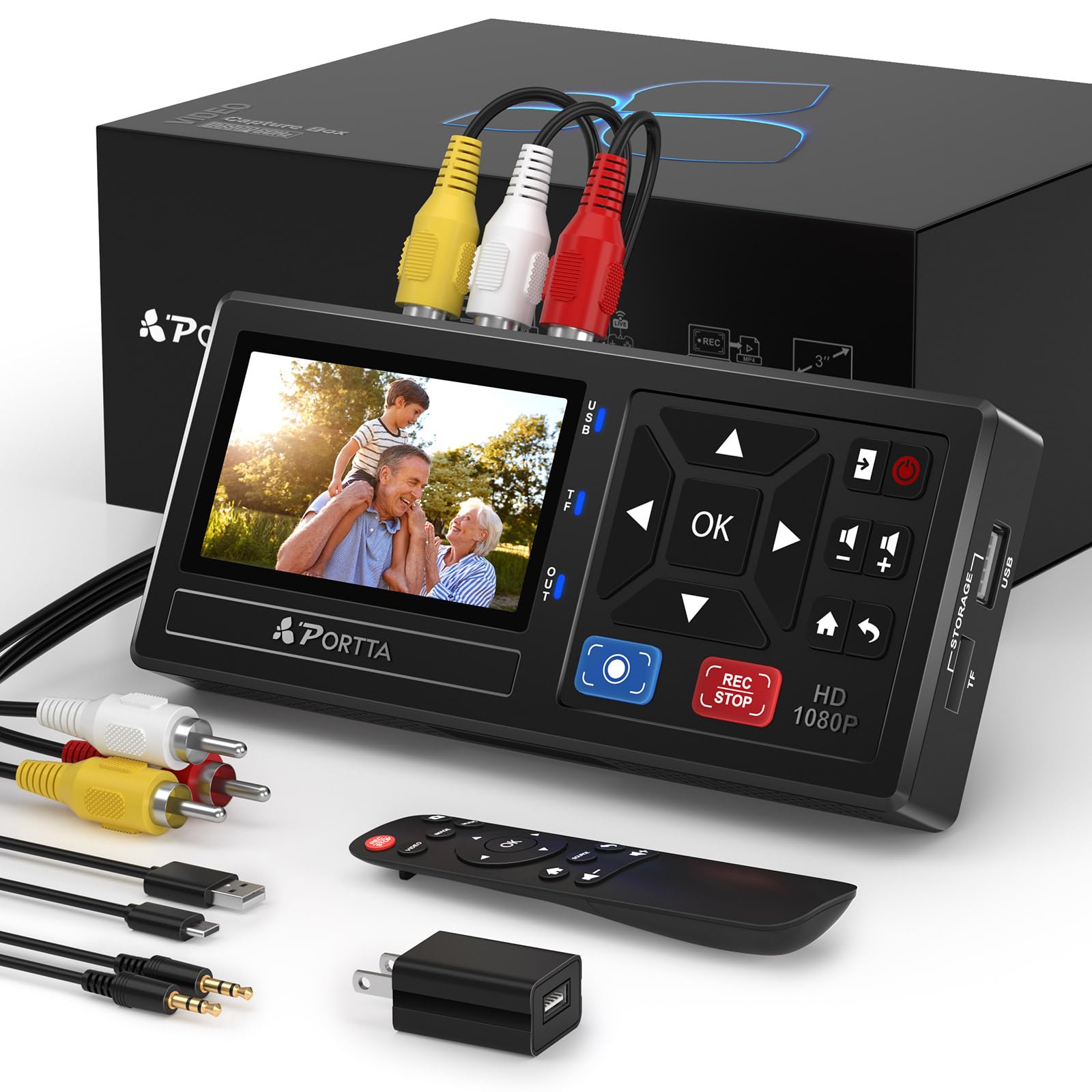 Portta VHS to Digital Converter | Video Recorder with Remote Control