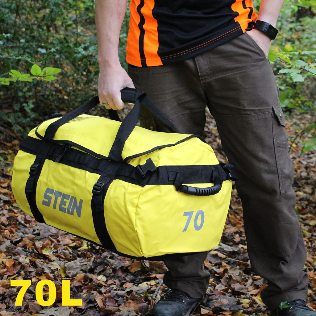 Stein 70L Waterproof Duffel Bag | PVC Backpack Holdall - Orange