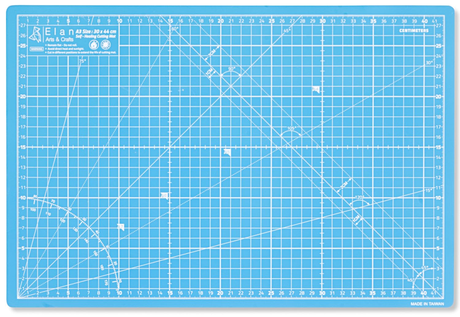 Elan A3 Self Healing Cutting Mat – 5-Ply Blue PVC Craft Board 44x30cm