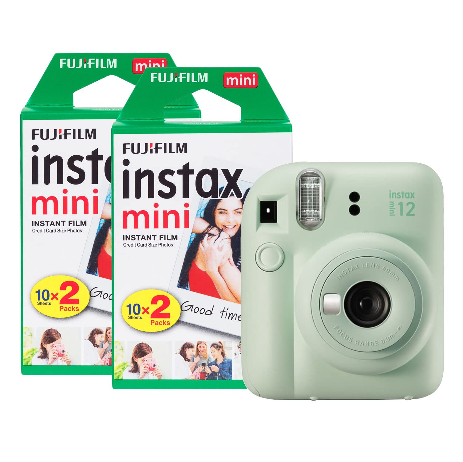Fujifilm Instax Mini 12 Instant Camera with 40 Film Shots – Mint Green