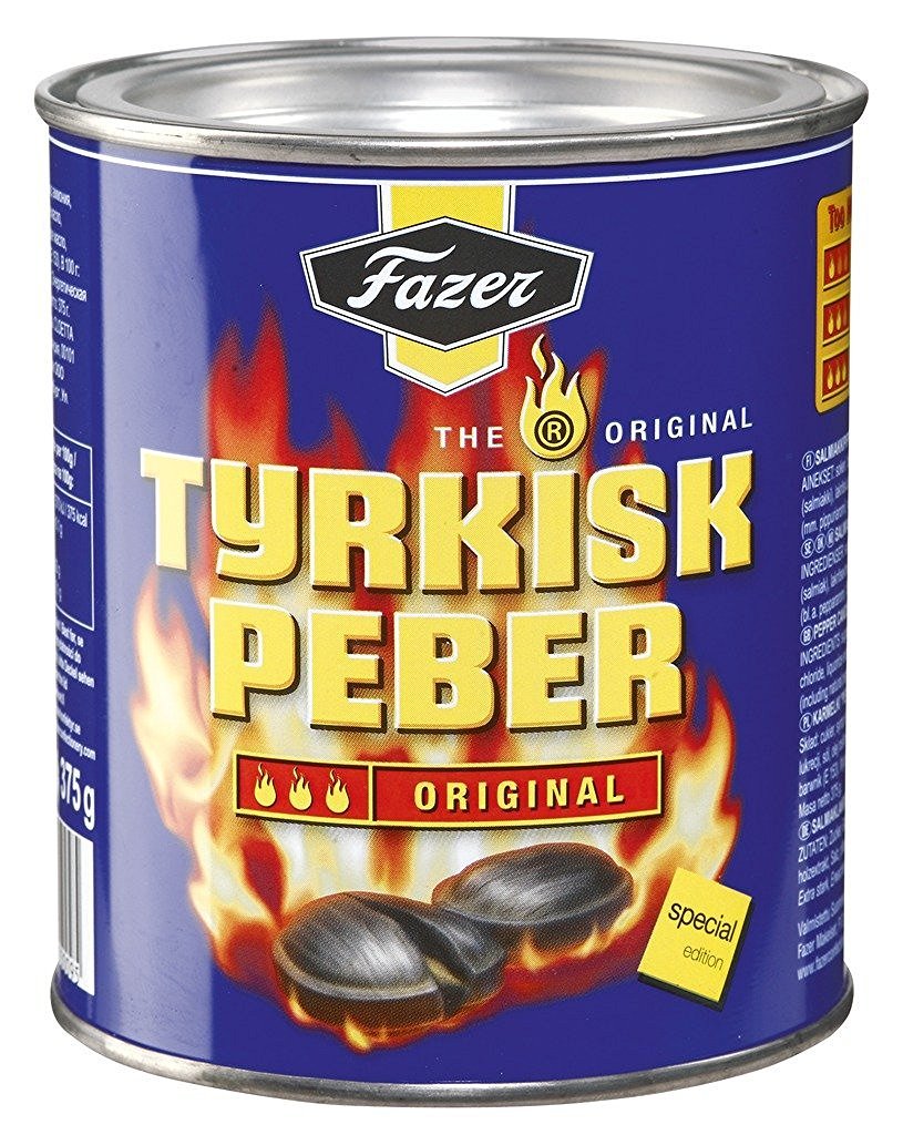 Fazer Tyrkisk Peber – Original Finnish Salty Liquorice Tin, 350g