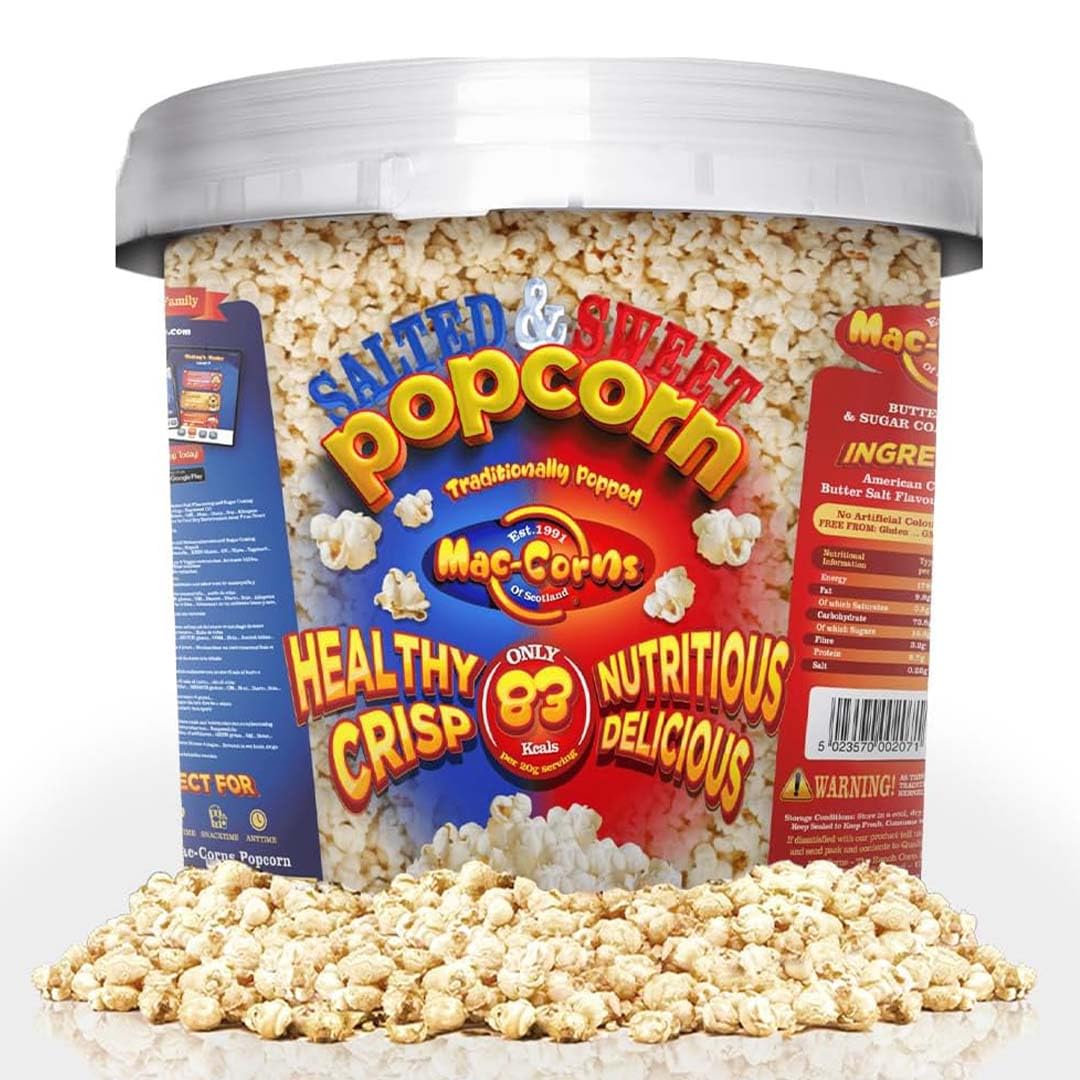 MacCorns Salted & Sweet Popcorn Mix – 12 Portion Sharing Bucket