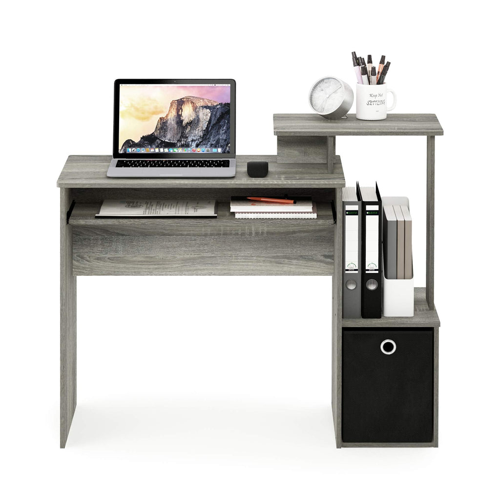 Furinno Econ Computer Writing Desk with Storage Bin - French Oak