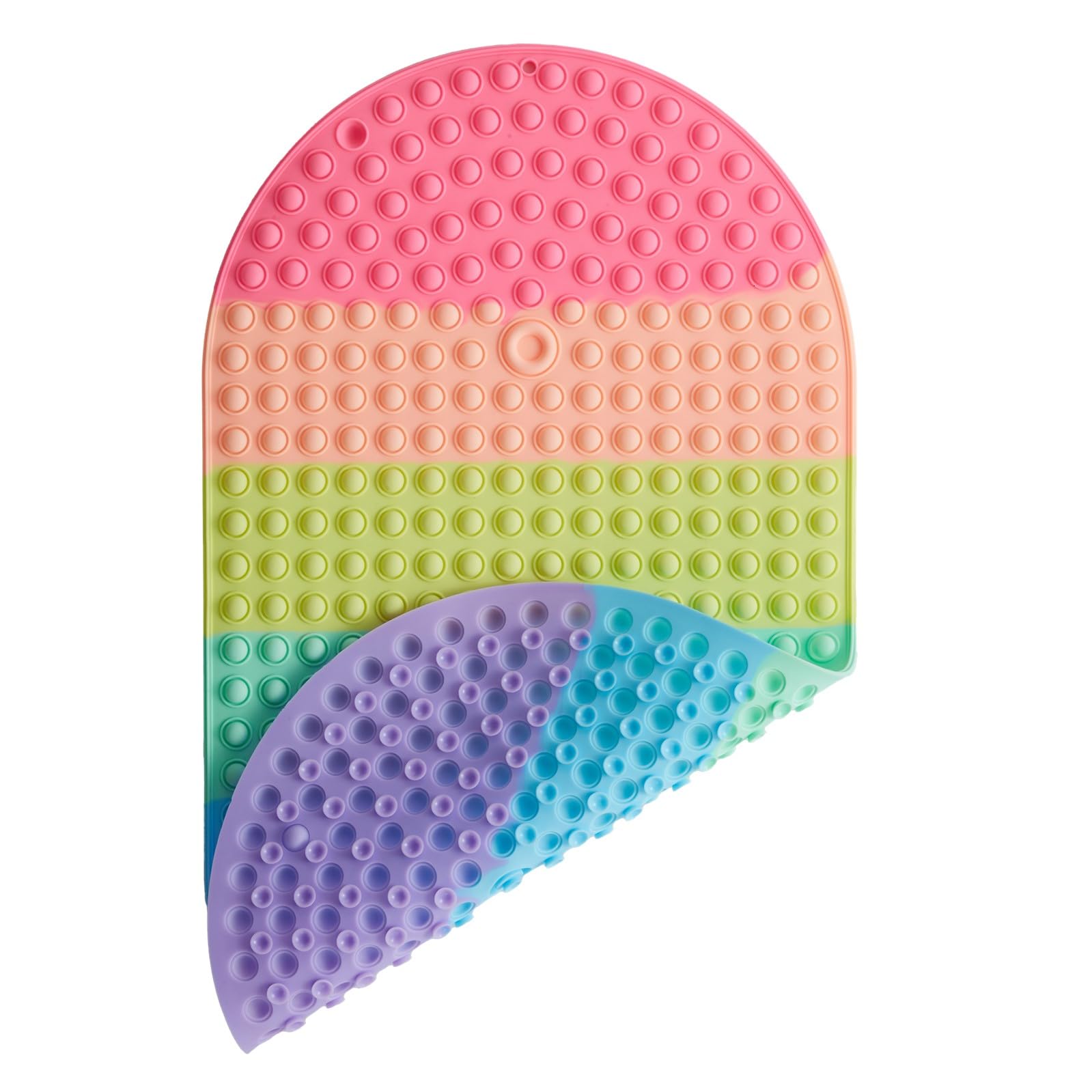 Joiyota Silicone Non-Slip Baby Bath Mat – Rainbow Pop It Sensory Fidget