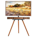 ECOTINY Tripod Easel TV Stand | 43-65 Inch Height Adjustable Walnut