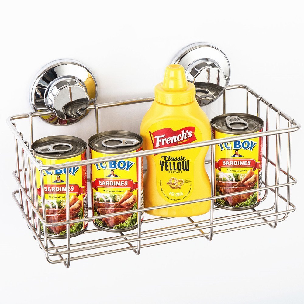 SANNO Suction Shower Caddy – SUS 304 Stainless Steel Bathroom Shelf