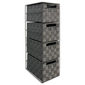 Arpan Grey 4 Drawer Storage Cabinet – Woven Nylon & Metal Frame Unit