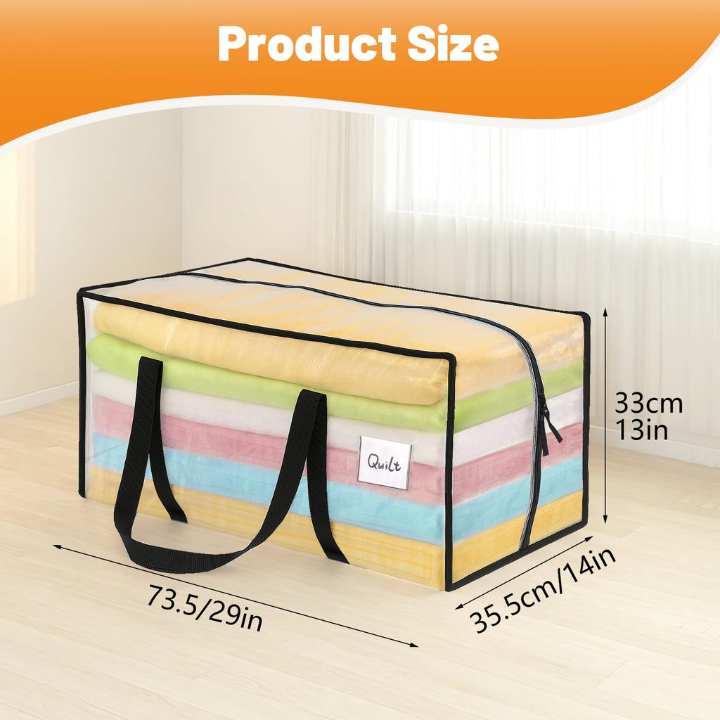 Dntorx 4 Pack 90L Moving Bags, Clear Waterproof Storage Totes - image 2