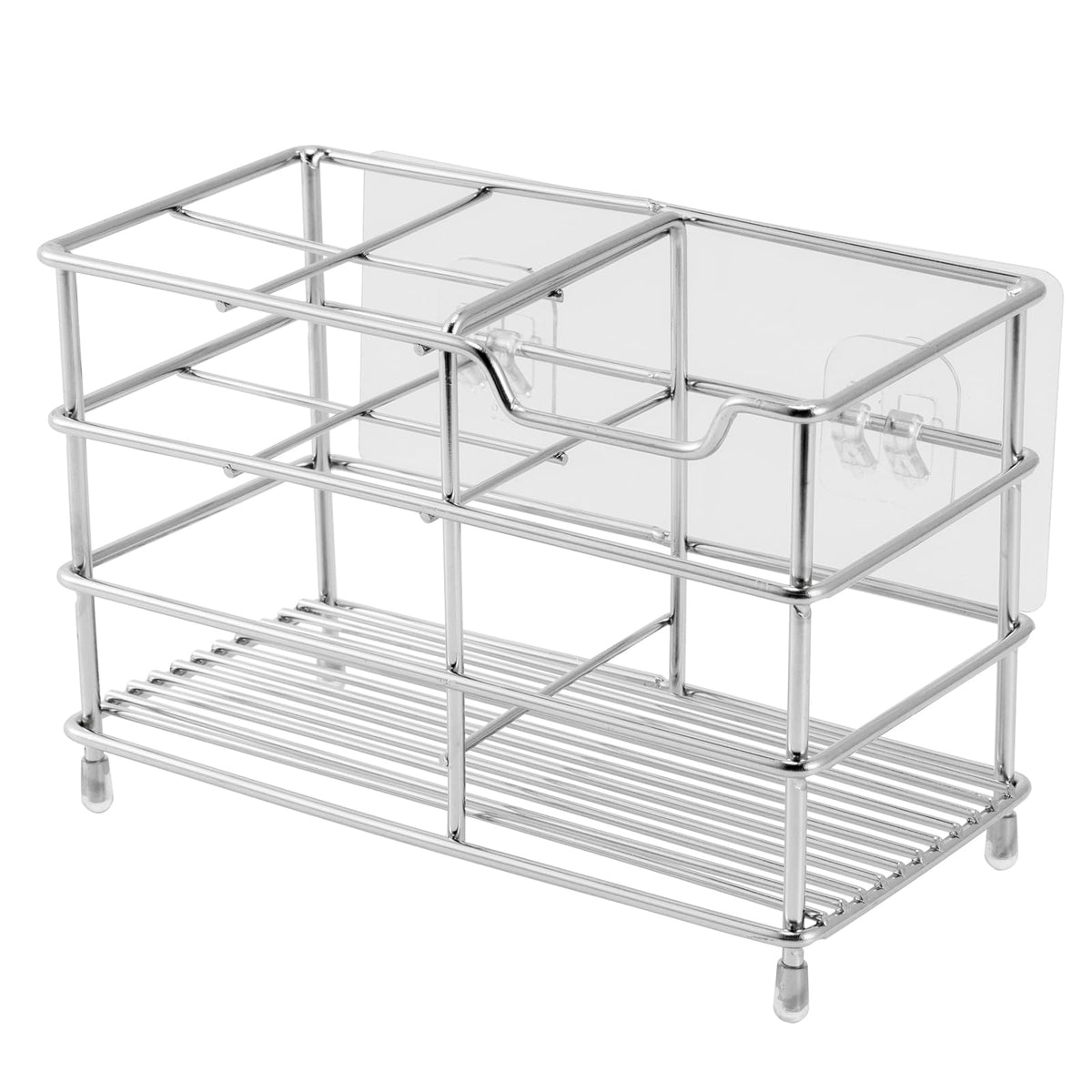Electric toothbrush holder, stainless steel bathroom storage rack, drain storage rack Silvery - image 1