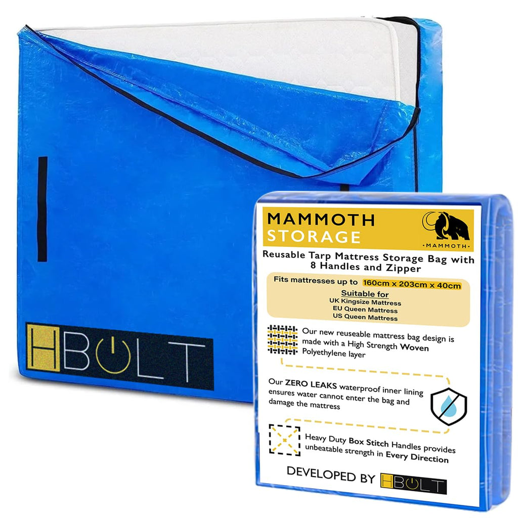 MAMMOTH Premium Mattress Storage Bag – Robust Protection for Moving & Storing – Shields Against Dust, Stains, and Pests King - ULTRA