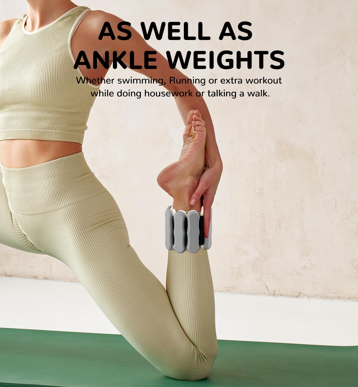Jolof Store Adjustable Wrist and Ankle Weights - 1.5kg Pair in Grey