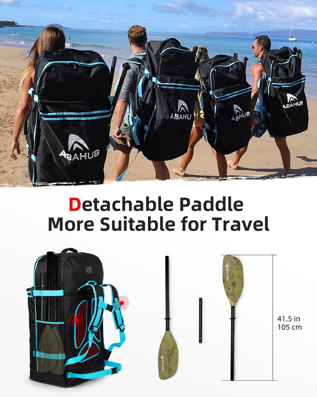 Abahub Adjustable Kayak Paddle | 210-230cm Aluminum Floating Oar – Camo