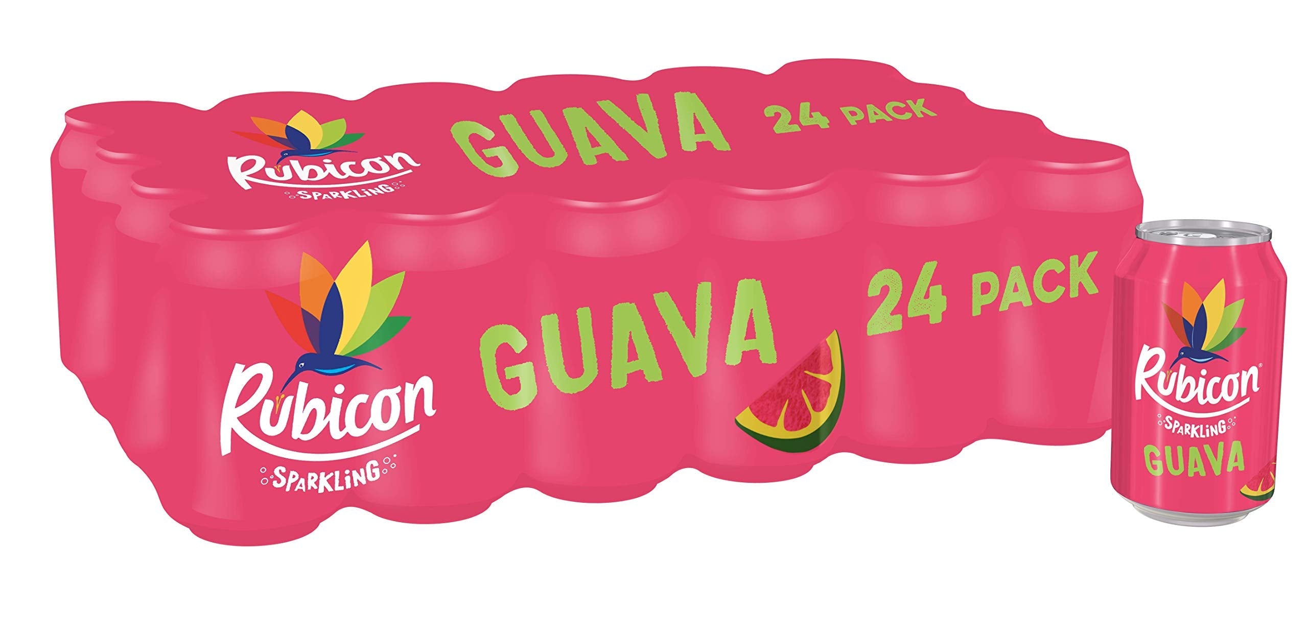 Rubicon Sparkling Guava Fruit Juice Soft Drink - 24 Pack x 330ml