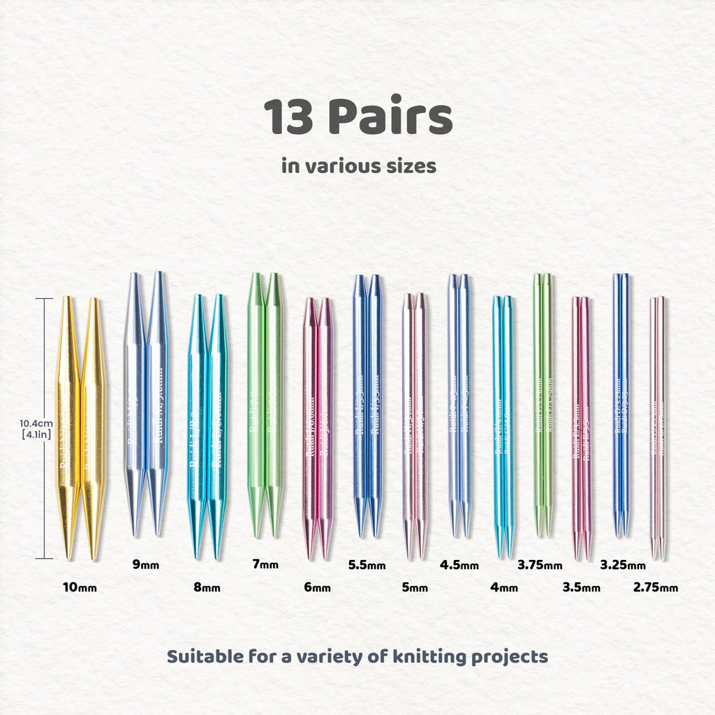 RUIDI Interchangeable Circular Knitting Needles Set - 13 Pairs Aluminium