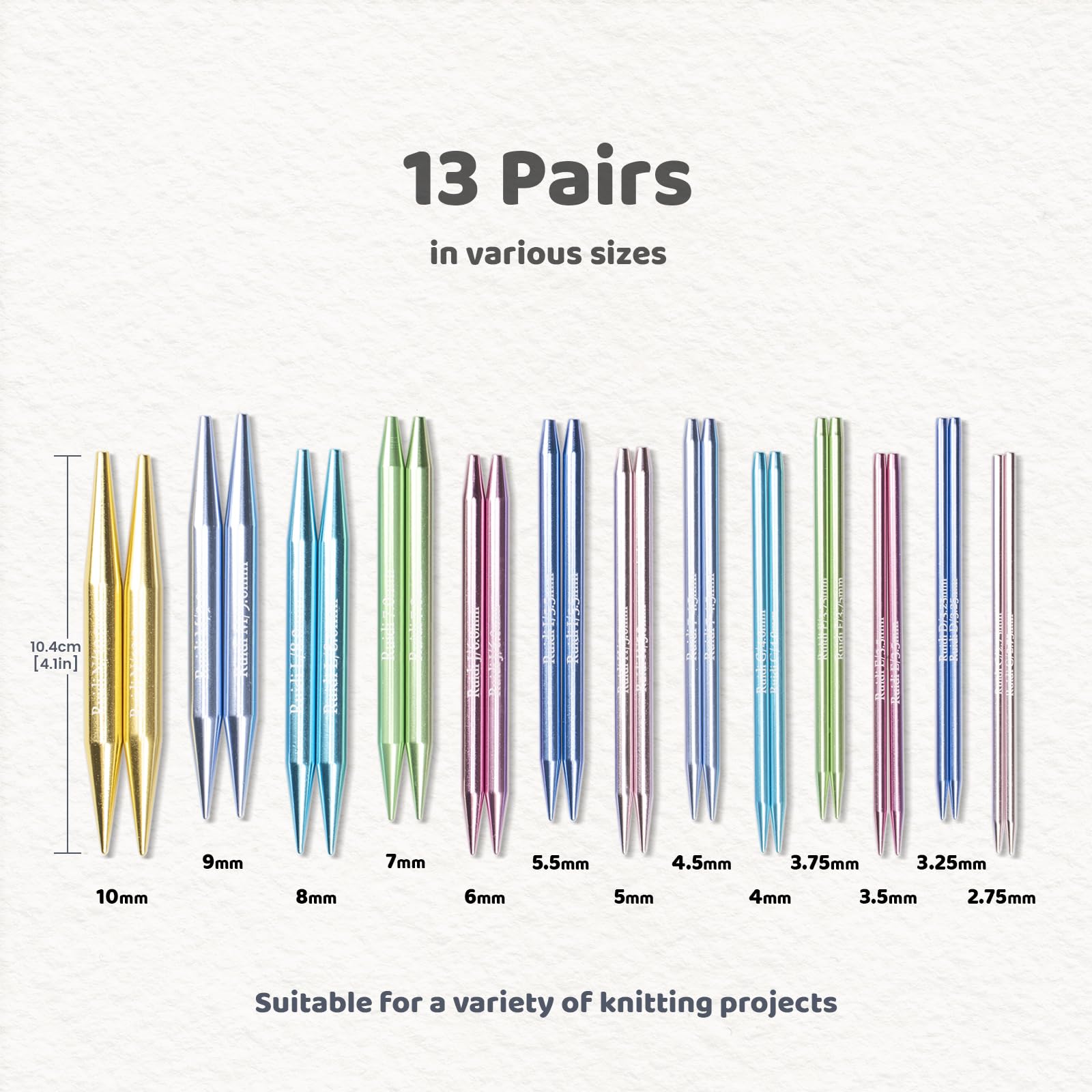 RUIDI Interchangeable Circular Knitting Needles Set - 13 Pairs Aluminium