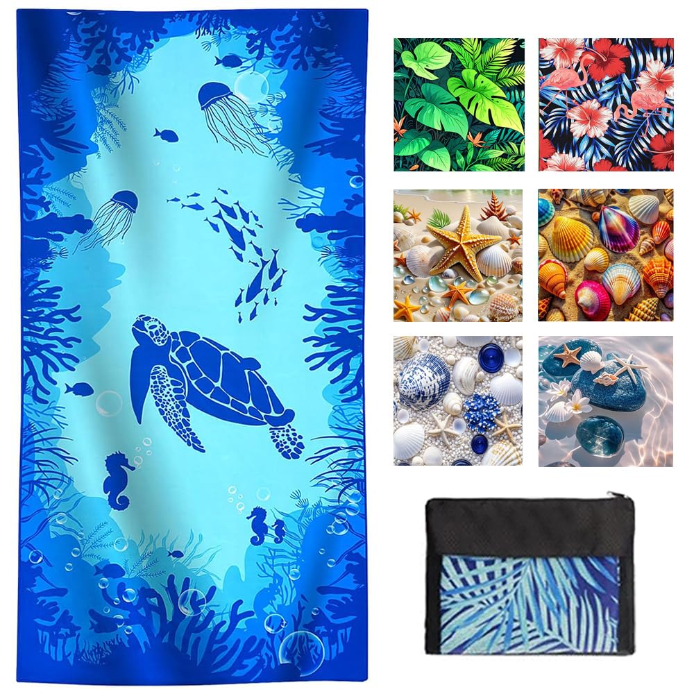 JAODFK Microfibre Beach Towel 71"X32" Quick Dry Lightweight Sand Free Large Thin Towels Travel Essentials For Adults Womens Swim Bath Accessories - image 1