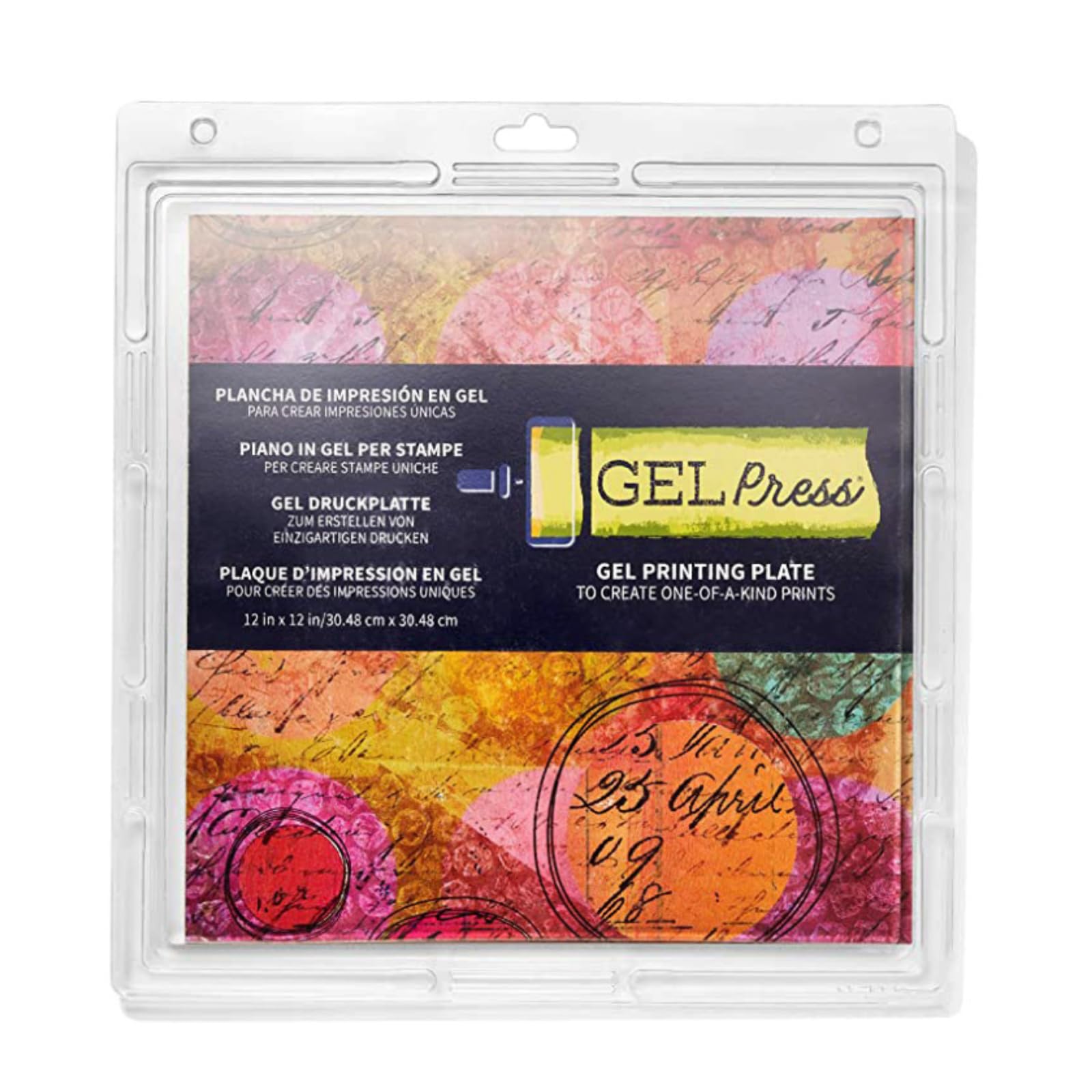 Gel Press Monoprinting Plate – 12x12 Reusable Gel Printing Plate