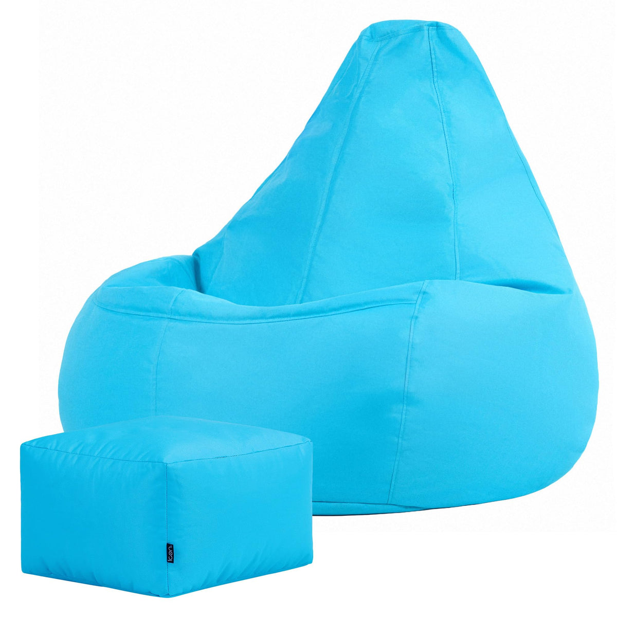 Bean Bag Bazaar Outdoor Bean Bag & Footstool with Filling Included, Aqua - image 1
