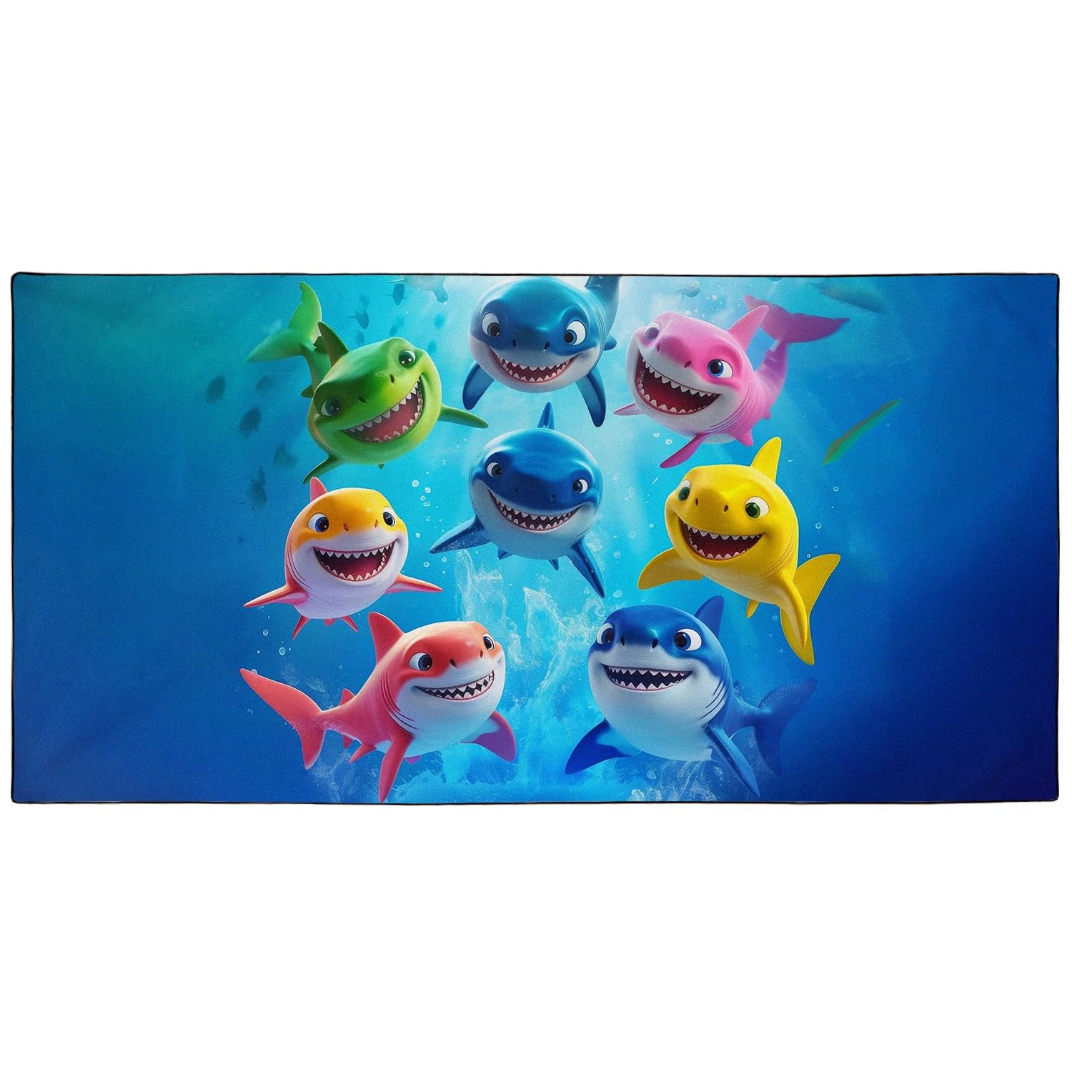 Cute Cartoon Shark Beach Towel – XL Sand-Free Microfibre