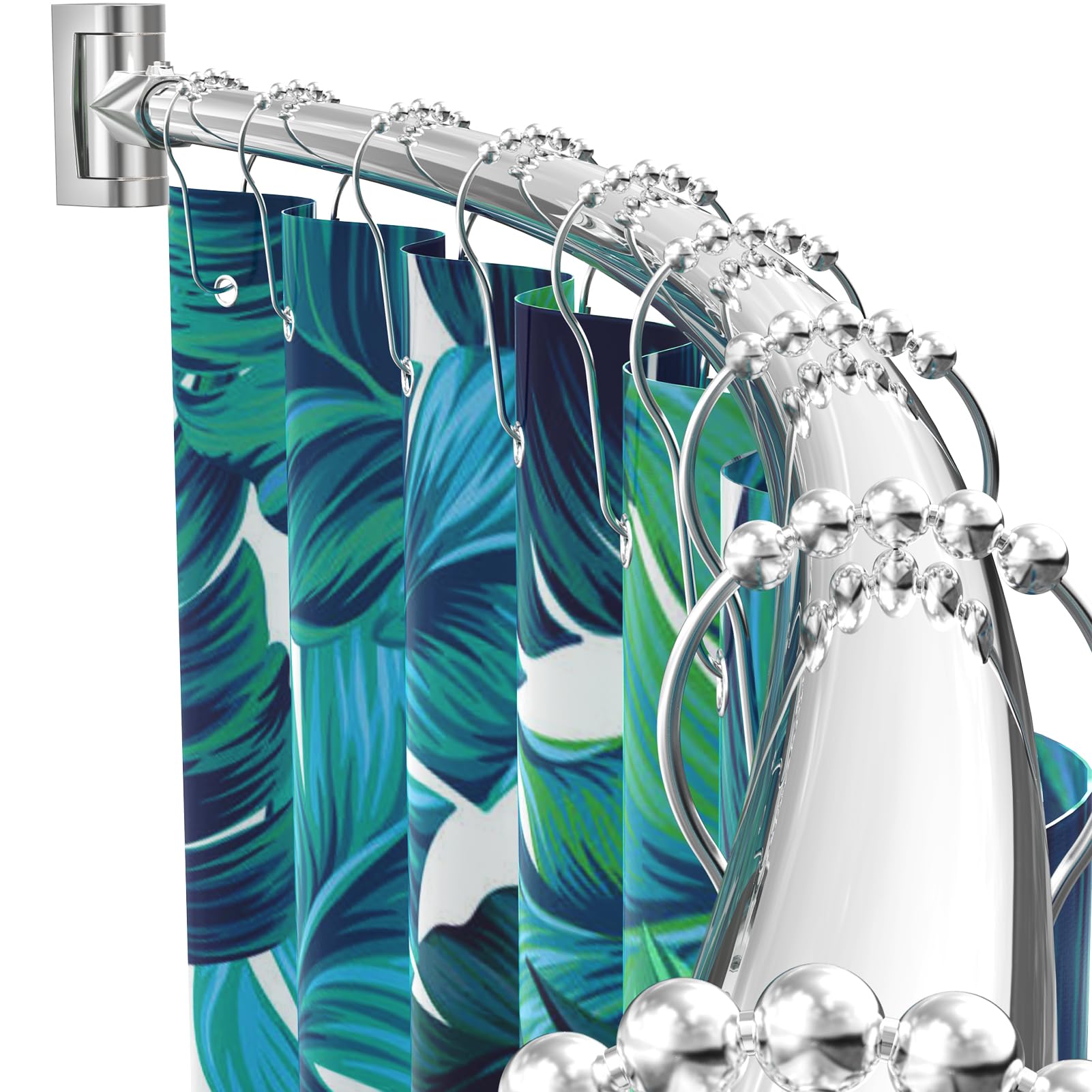 PrettyHome Curved Shower Curtain Rod – 38-72" Rustproof Aluminum Rail