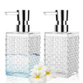 Acrylic Soap Dispenser 2-Pack | 12oz Diamond Cut Pump Bottles