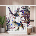 Woutay Watercolor Black Birds Shower Curtain | Mold Resistant Polyester
