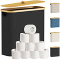 Lifewit 30L Bamboo Toilet Paper Storage Basket with Lid - Black