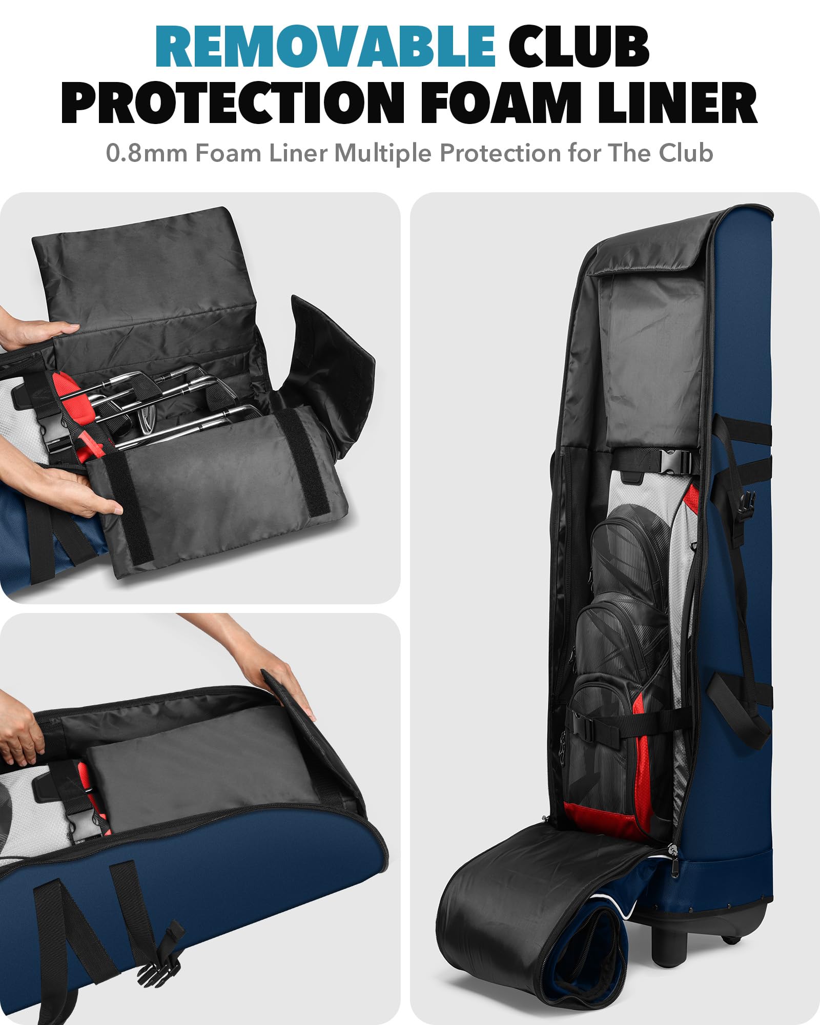 Findway Golf Travel Bag with Wheels | 1680D Waterproof Oxford Flight Case