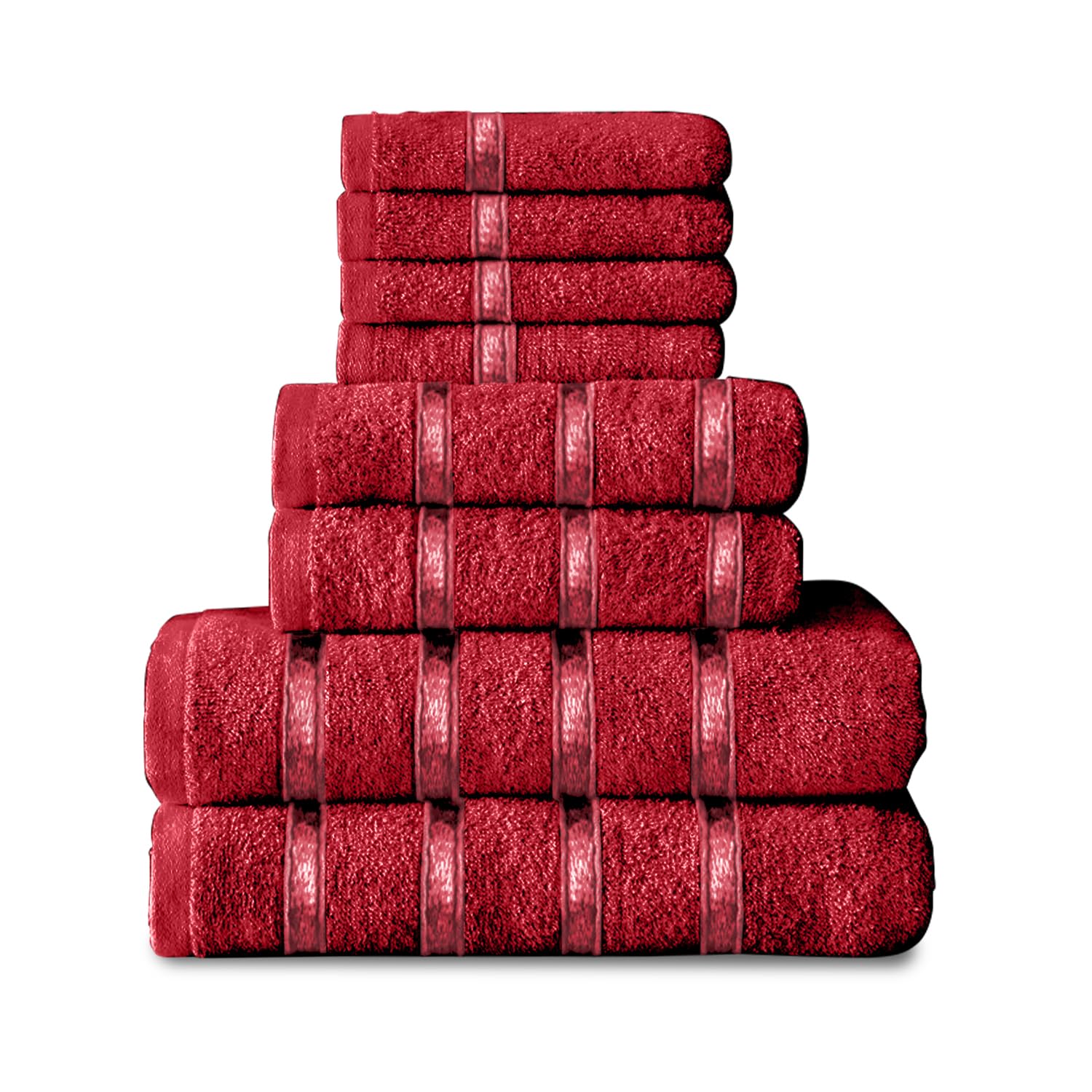GC Gaveno Cavailia 8 Piece Red Cotton Towel Bale Set | 450 GSM