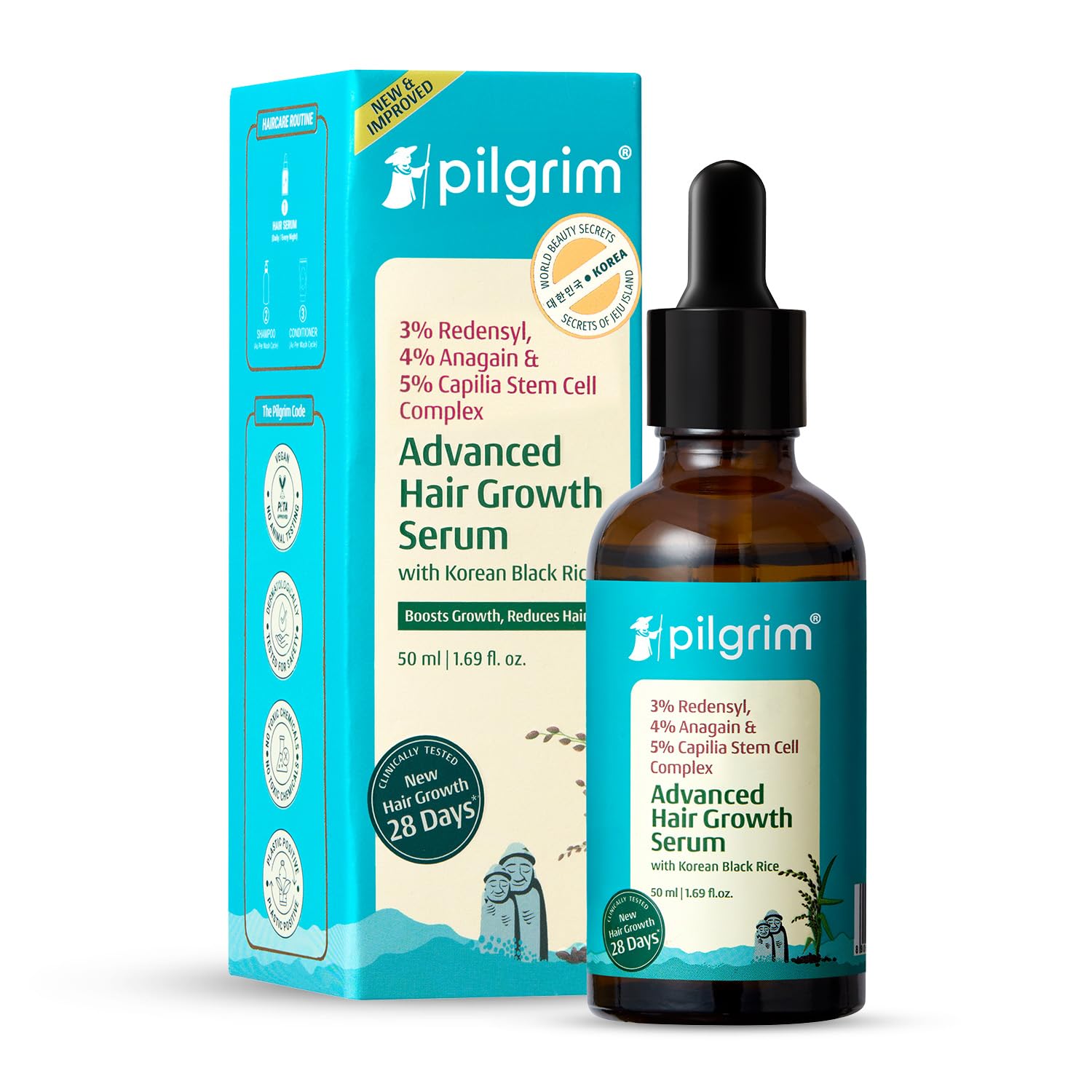 Pilgrim Redensyl 3% + Anagain 4% Hair Growth Serum with Black Rice - 50ml