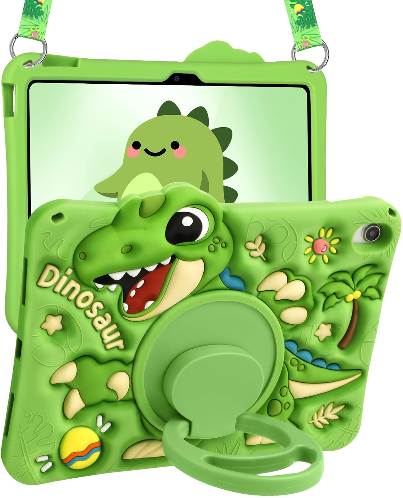 Kokaade iPad 10th Gen Case | Dinosaur Silicone Cover with Stand