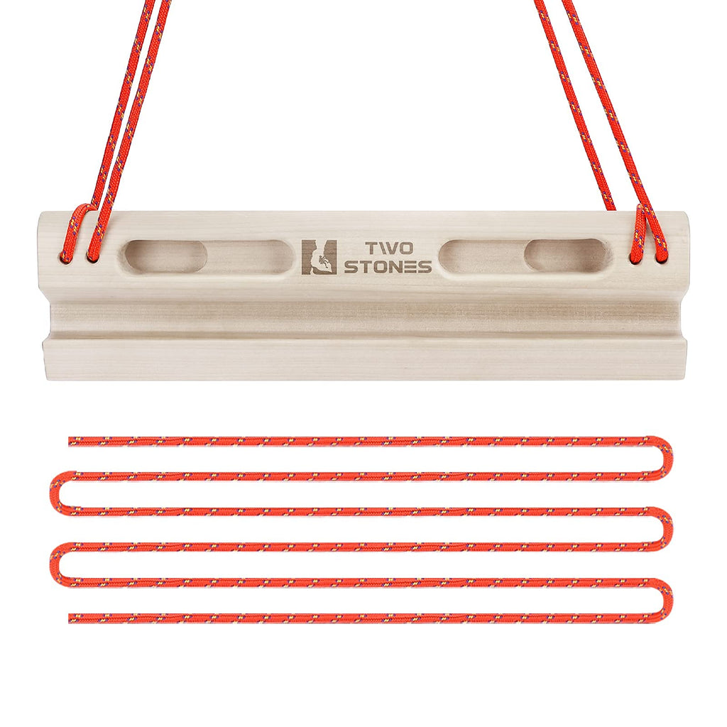 Two Stones Portable Wooden Climbing Hangboard | Finger Strength Trainer