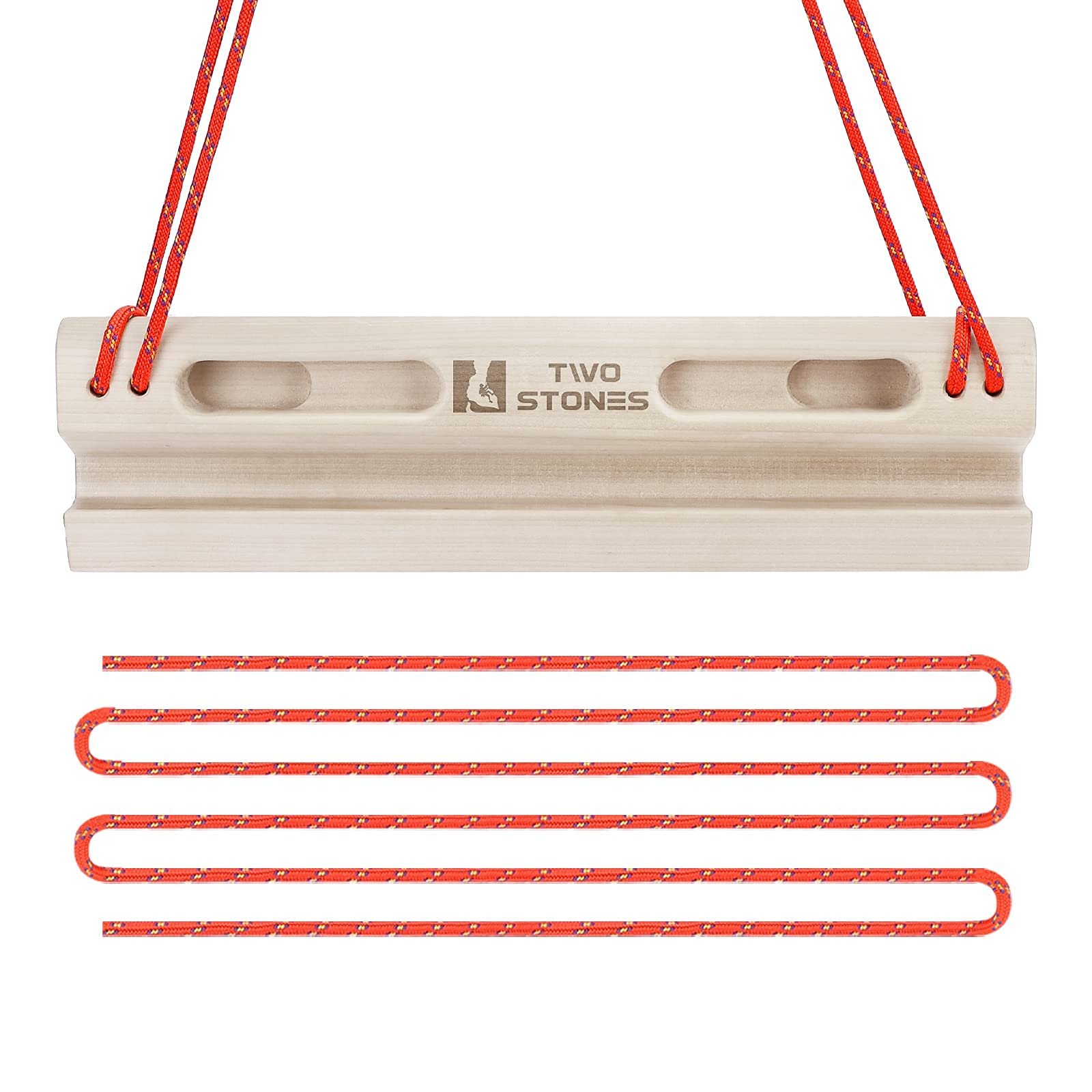 Two Stones Portable Wooden Climbing Hangboard | Finger Strength Trainer