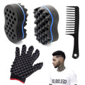 Hair Sponge Brush Set – 3-in-1 Afro Twist Comb for Coils & Curls
