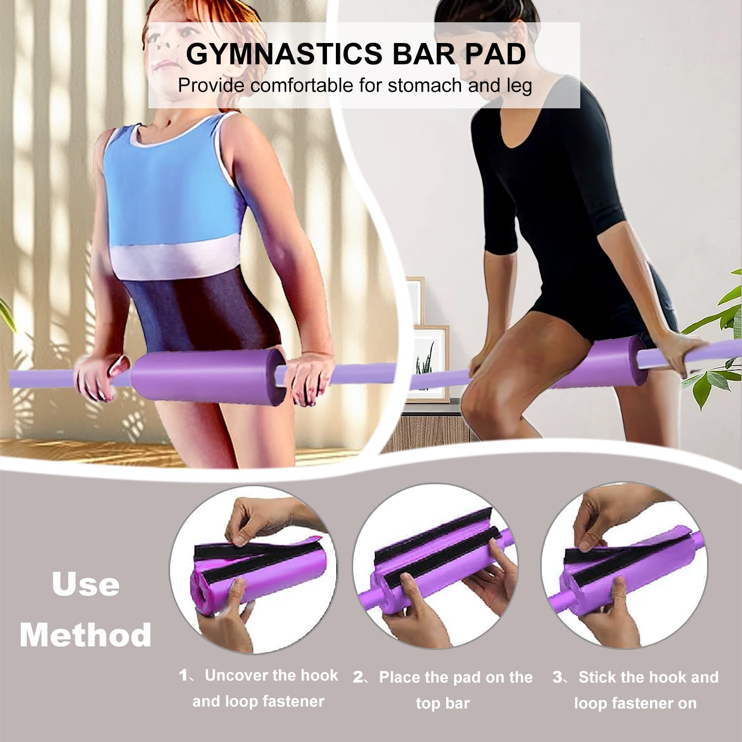 GYMMAGE Gymnastics Kip Bar with Pad | Adjustable Folding Training Bar